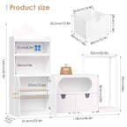 White Kids Bookcases /Cabinets With 2 Drawers, Castle Roof, 55.9'' H X 69.1'' W Multi Market World Inc.