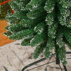 7.5FT Artificial Snow Dipped Christmas Tree Xmas Pencil Tree Holiday Home Indoor Decoration with Foldable Black Stand, Green Multi Market World Inc.