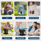 Portable Folding Toilet – Multi-Functional Retractable Camping Commode with Toilet Paper Holder Multi Market World Inc.