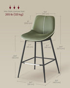 Set of 2 Counter Height Bar Stools with PU Multi Market World Inc.