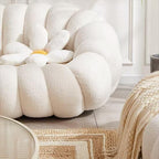 Pumpkin Sofa Chair For Two People, Heavy Duty Frame Wool Chair, Cloud Loveseat, No Assemble Needed Multi Market World Inc.