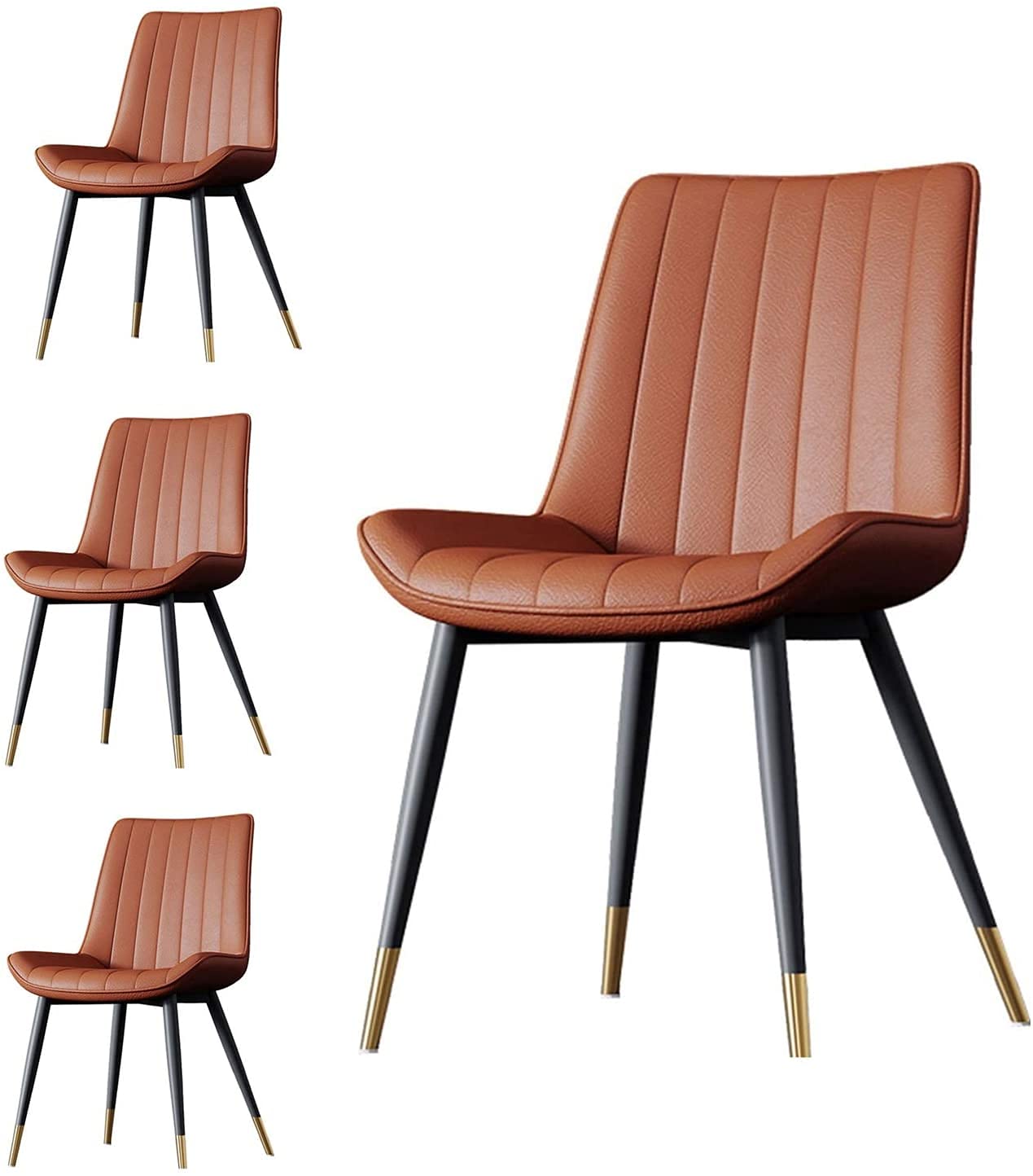Dining Chairs Upholstered Faux Leather Seat Set of 4 Multi Market World Inc.