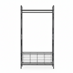 Black metal clothes rack with a top hanging bar Multi Market World Inc.