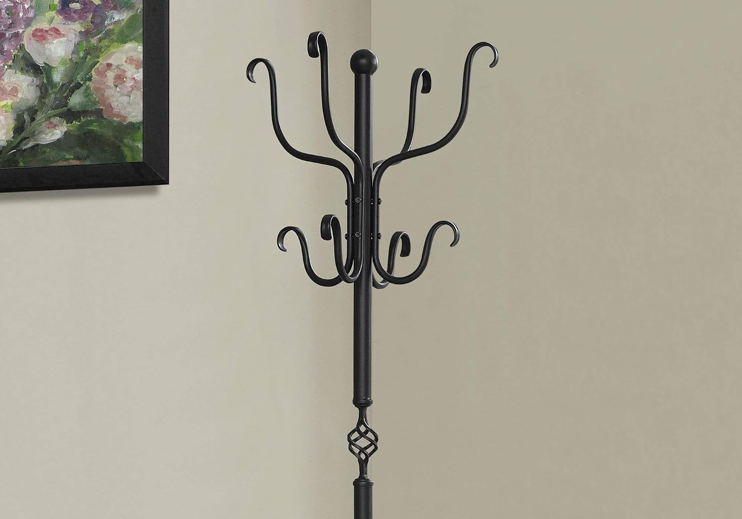 74" Metal Coat Rack with Umbrella Stand | Vintage Freestanding Hall Tree Multi Market World Inc.