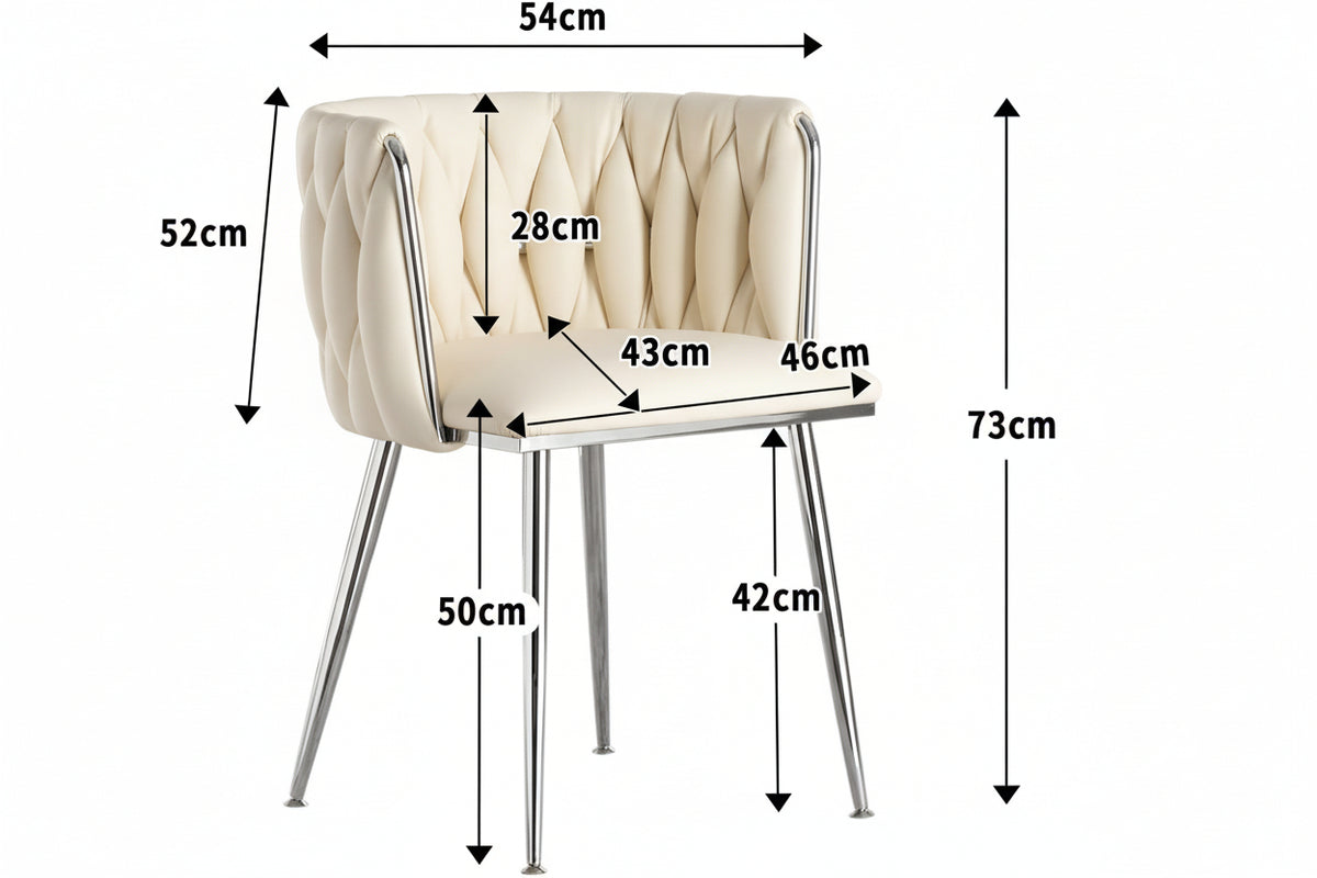 MMW Velvet Dining Chair with Silver Metal Legs - Upholstered Tufted Accent Chair for Dining Room, Living Room, and Bedroom Multi Market World Inc.