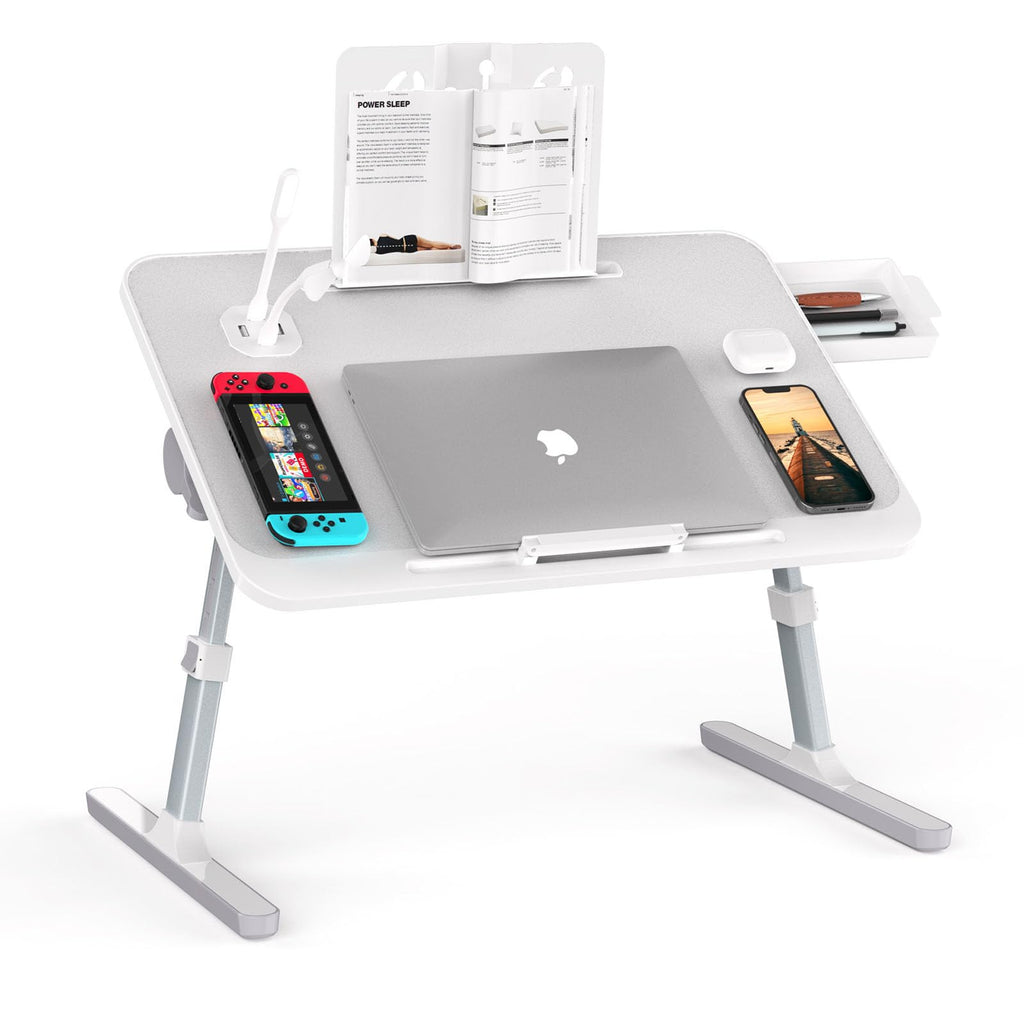 RAINBEAN Lap Desk with Charging Port and Book Stand, Foldable and Adjustable Laptop Desk for Bed and Sofa Multi Market World Inc.