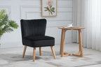 Velvet Armless Chair, Modern Accent Chair for Living Room with Wood Legs and Thick Padding, Grey Multi Market World Inc.