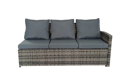 MMW 6 Pieces Outdoor Wicker Sectional Sofa Set with Dining Table