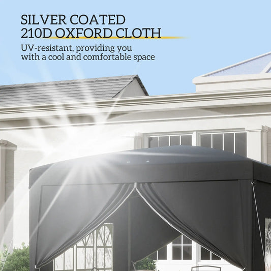 10x10 Pop-Up Canopy Tent with Sidewalls & Mesh Screens
