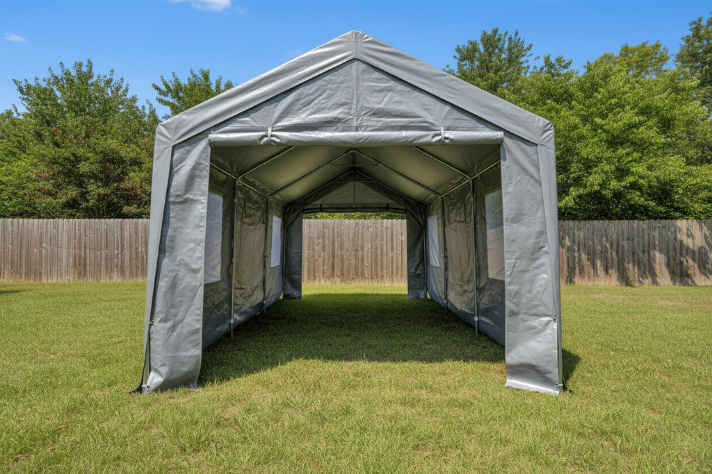 10 x 20 FT Heavy Duty Steel Silver Party Tent,  with Removable Sidewalls Multi Market World Inc.