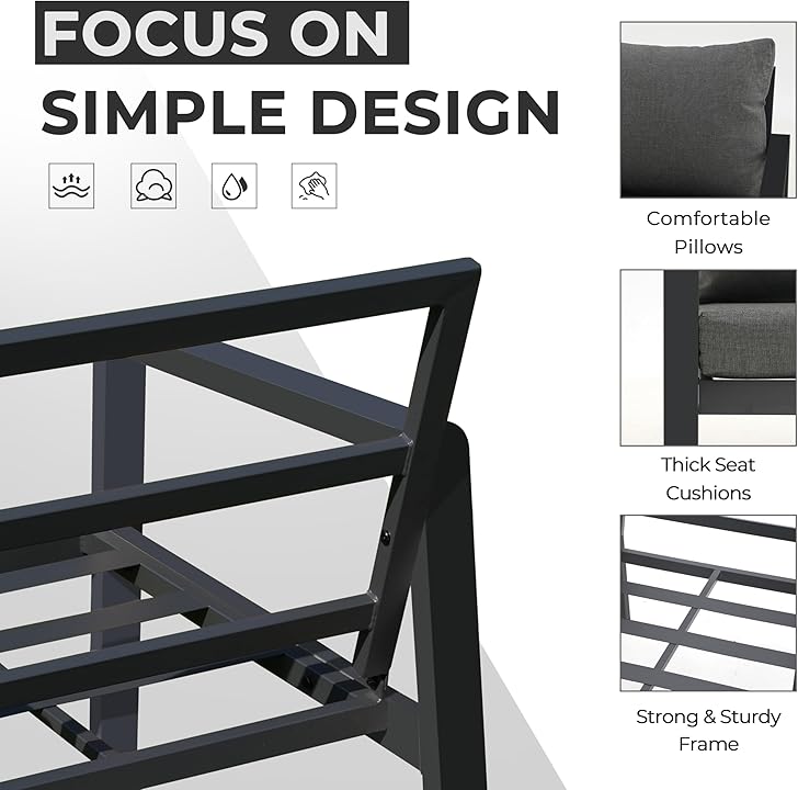 4-Piece Heavy Duty Steel , Outdoor Sofa Set,  Outdoor Patio Conversation Set Multi Market World Inc.