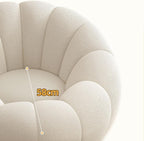 Pumpkin Swivel Accent Chair, Modern Lounge Sofa Round Barrel Chair, Wool Chair with Ottoman Multi Market World Inc.