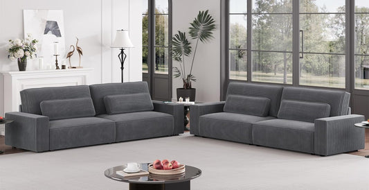 105" Oversized 4-Seater Sofa, Extra Deep Seat 35" Corduroy Couch, Modern Living Room Sleeper, w/ free delivery