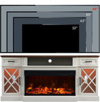 70" Farmhouse Fireplace TV Stand for TVs up to 80", Driftwood Gray Multi Market World Inc.