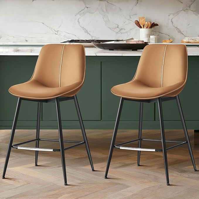 Set of 2 Counter Height Bar Stools with PU Multi Market World Inc.