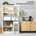71" Kitchen Pantry Cabinet, Storage Buffet with Hutch, Adjustable Shelves for Living Room, High Gloss White Multi Market World Inc.