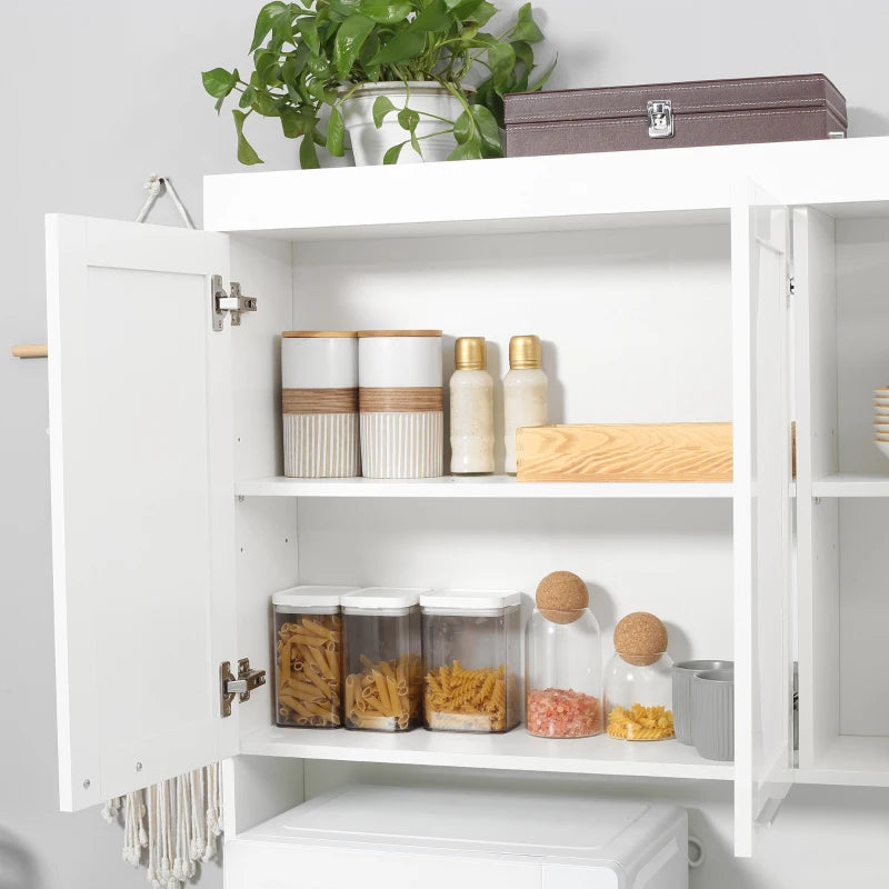 71" Kitchen Pantry Cabinet, Storage Buffet with Hutch, Adjustable Shelves for Living Room, High Gloss White Multi Market World Inc.