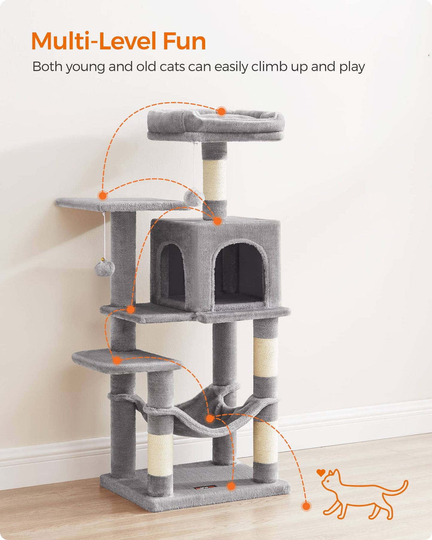 Cat Tree 2 Perches 2 Caves