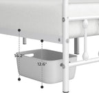 Metal Frame Bed, White, Twin size,  Iron Headboard and Footboard Multi Market World Inc.