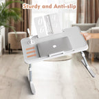 RAINBEAN Lap Desk with Charging Port and Book Stand, Foldable and Adjustable Laptop Desk for Bed and Sofa Multi Market World Inc.