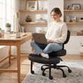 Ergonomic Cross-Legged Office Chair with Adjustable Footrest &amp; Lumbar Support Multi Market World Inc.