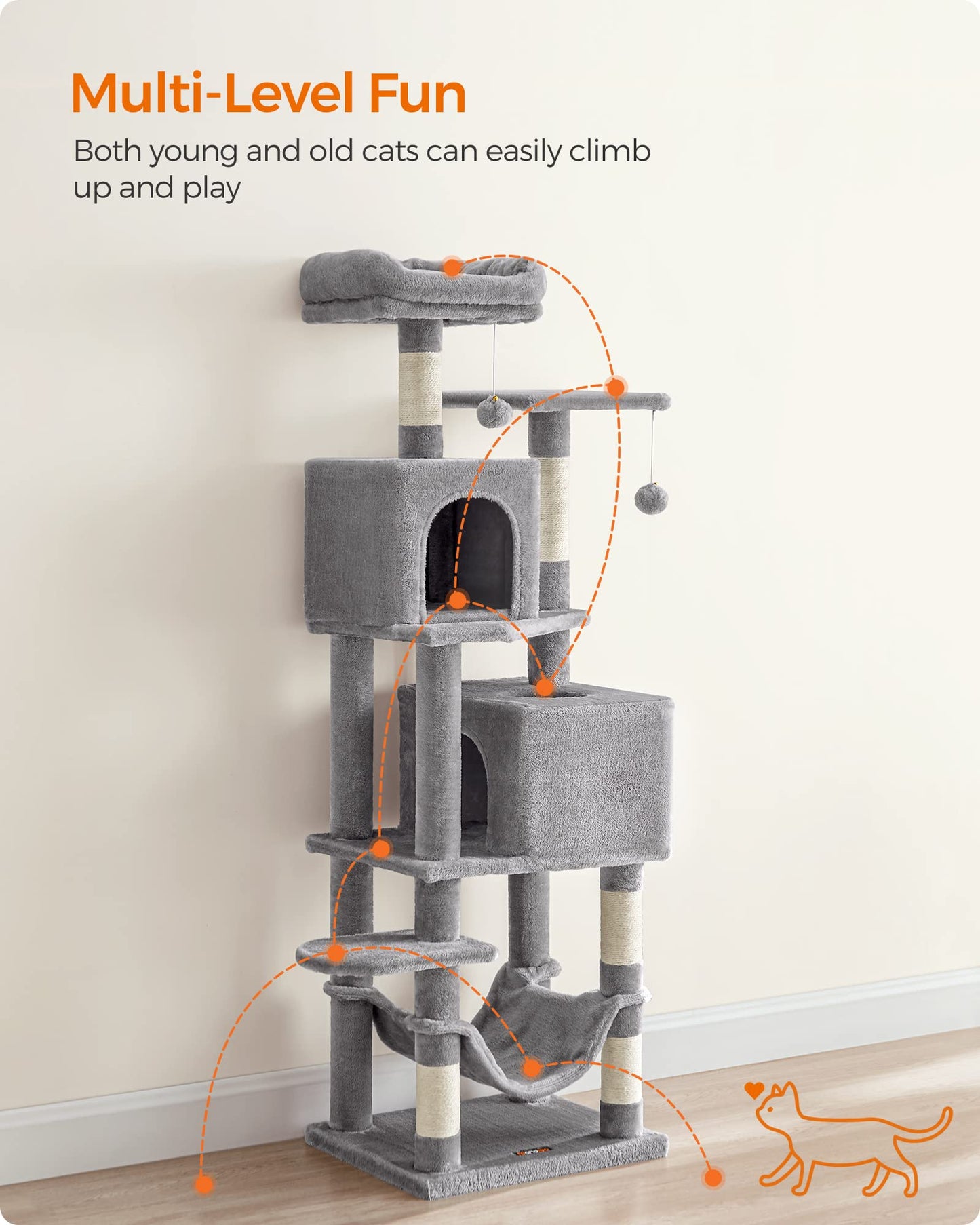 Cat Tree 2 Perches 2 Caves