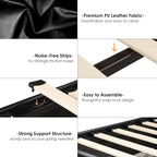 King Smart LED Platform Bed Frame with 4 Storage Drawers and Crystal Button,PU Black Multi Market World Inc.