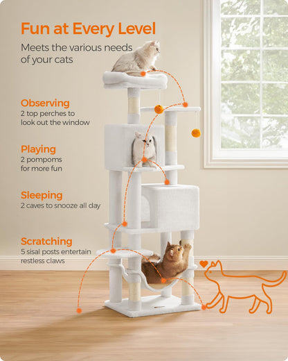 Cat Tree 2 Perches 2 Caves