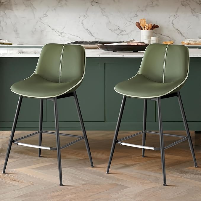 Set of 2 Counter Height Bar Stools with PU Multi Market World Inc.