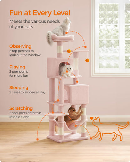 Cat Tree 2 Perches 2 Caves