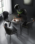 PU Dining Chairs –Kitchen Chairs with Padded Seat, Solid Back, Synthetic Leather Upholstery, Steel Legs, Easy Assembly Multi Market World Inc.