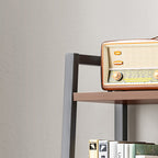 5 Tiers Metal Bookshelf,Free Standing Industrial Ladder Shelf with 2 Storage Drawers Multi Market World Inc.