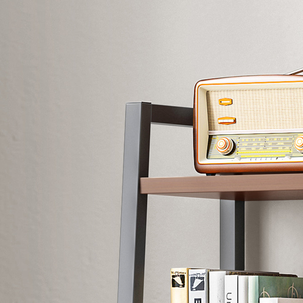 5 Tiers Metal Bookshelf,Free Standing Industrial Ladder Shelf with 2 Storage Drawers Multi Market World Inc.