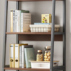 5 Tiers Metal Bookshelf,Free Standing Industrial Ladder Shelf with 2 Storage Drawers Multi Market World Inc.