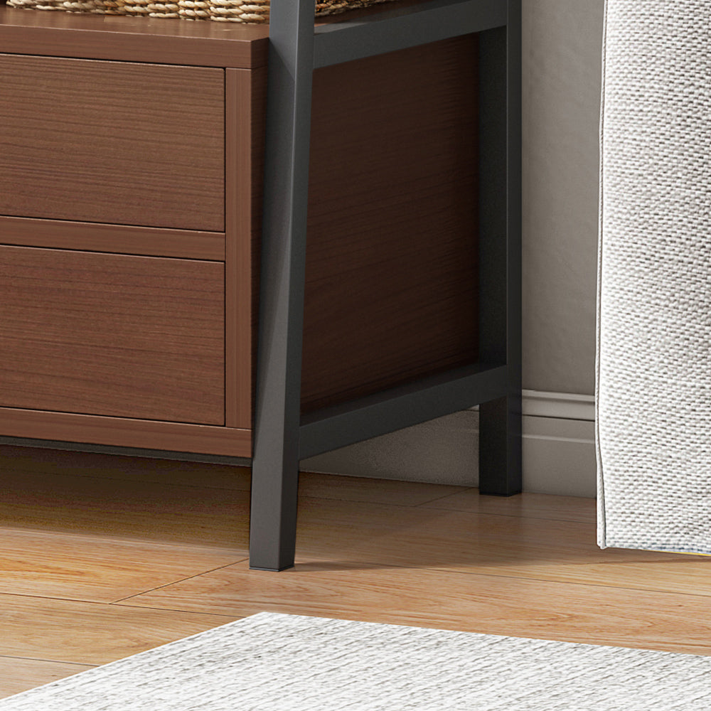 5 Tiers Metal Bookshelf,Free Standing Industrial Ladder Shelf with 2 Storage Drawers Multi Market World Inc.