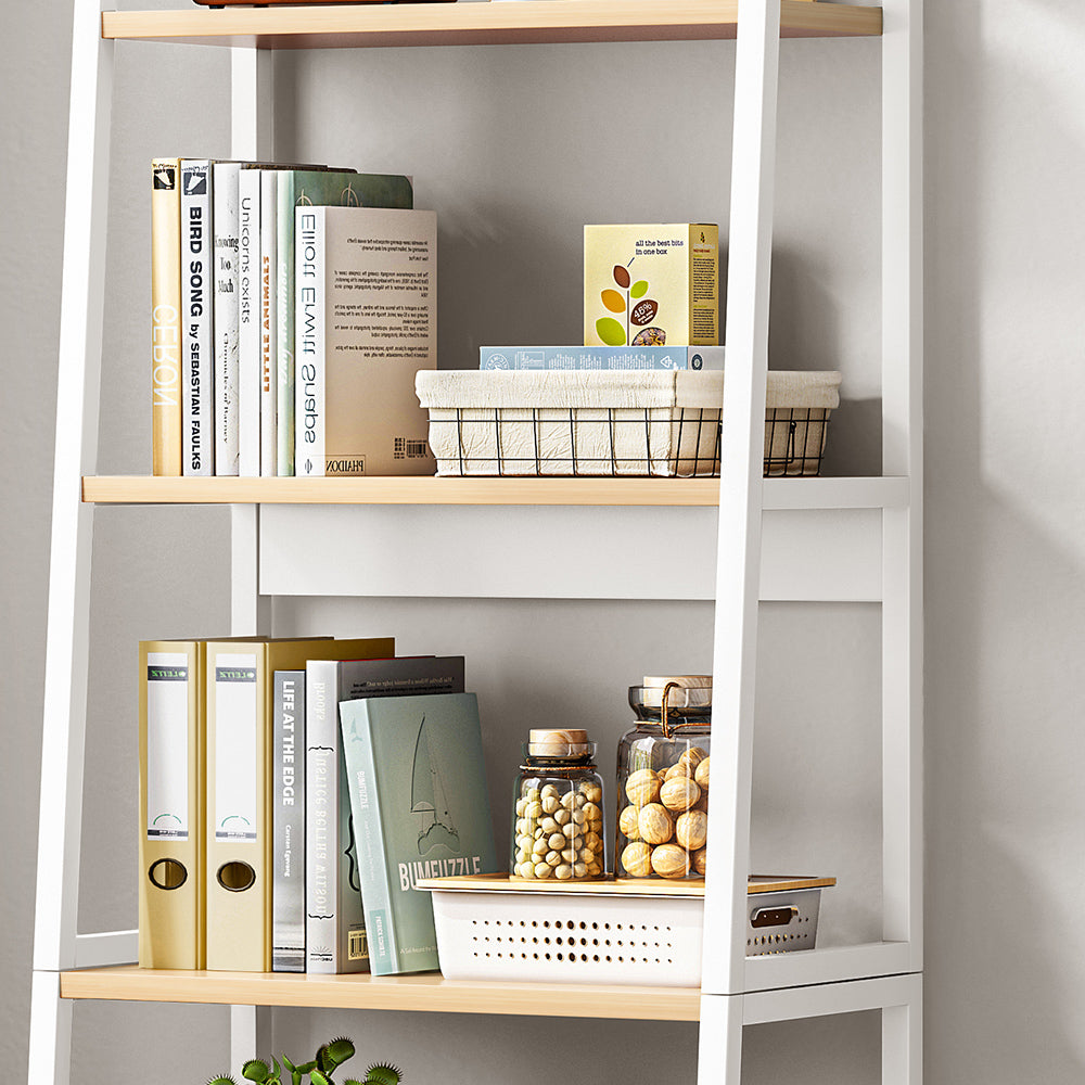 5 Tiers Metal Bookshelf,Free Standing Industrial Ladder Shelf with 2 Storage Drawers Multi Market World Inc.