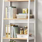 5 Tiers Metal Bookshelf,Free Standing Industrial Ladder Shelf with 2 Storage Drawers Multi Market World Inc.