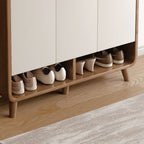 Shoe Storage Cabinet with Drawers - Walnut & Cream Multi Market World Inc.