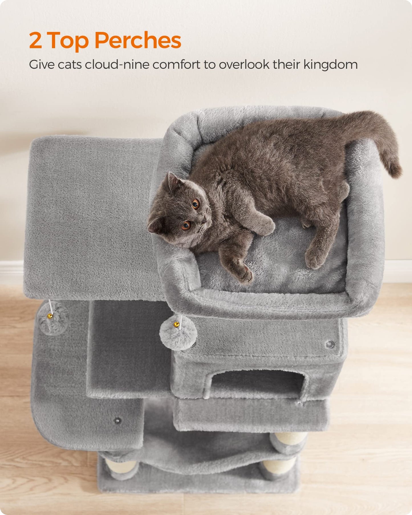 Cat Tree 2 Perches 2 Caves