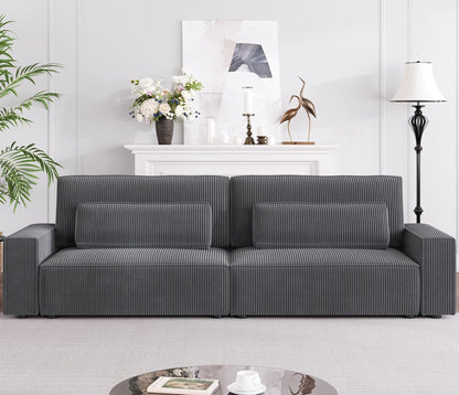 105" Oversized 4-Seater Sofa, Extra Deep Seat 35" Corduroy Couch, Modern Living Room Sleeper, w/ free delivery