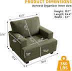 Storage Armchair, Bright Sage Fabric - Compact, Space-Saving Single Sofa Multi Market World Inc.