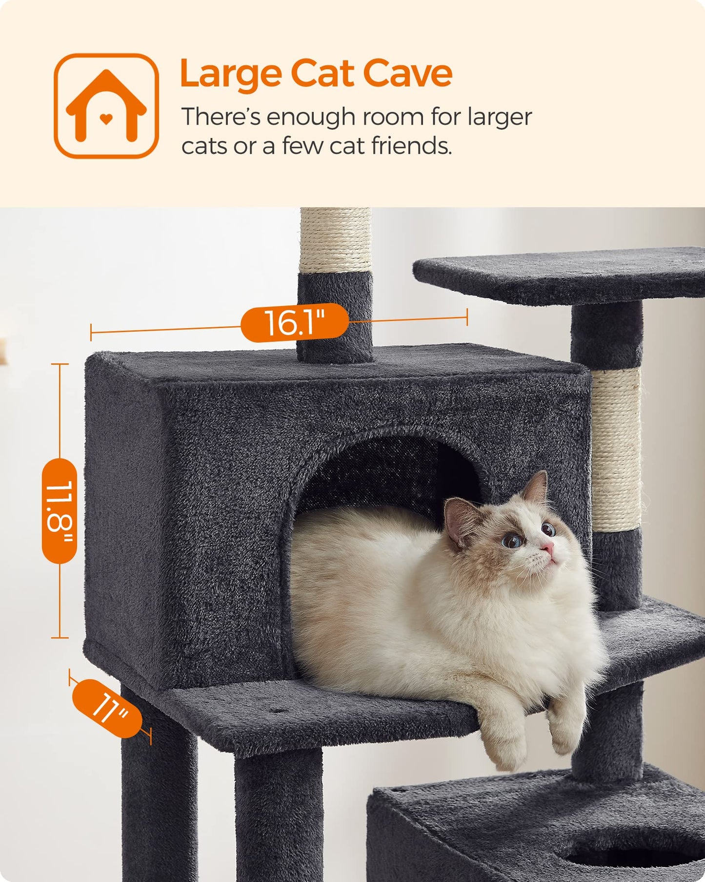 Cat Tree 2 Perches 2 Caves