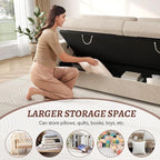 72.5 Inch Modern Velvet Sofa Couch, 2-Seater Loveseat with Hidden Storage Base, USB & Type-C Charging Ports, for Living Room (Cream) (fd) Multi Market World Inc.
