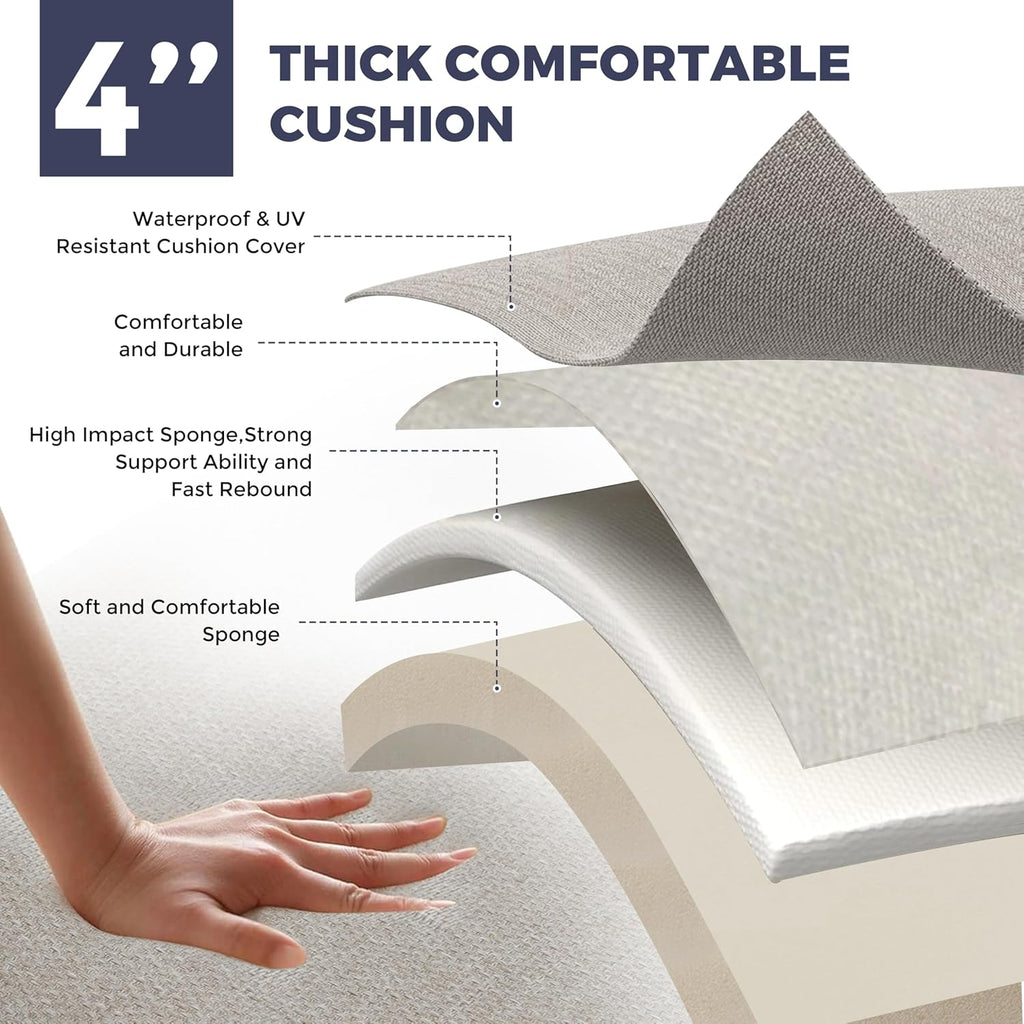 4-Piece Patio Furniture Set with All-Aluminum Rust-Resistant Frame, 2 Accent Chairs, Loveseat, and Faux Teak Coffee Table (fd) Multi Market World Inc.