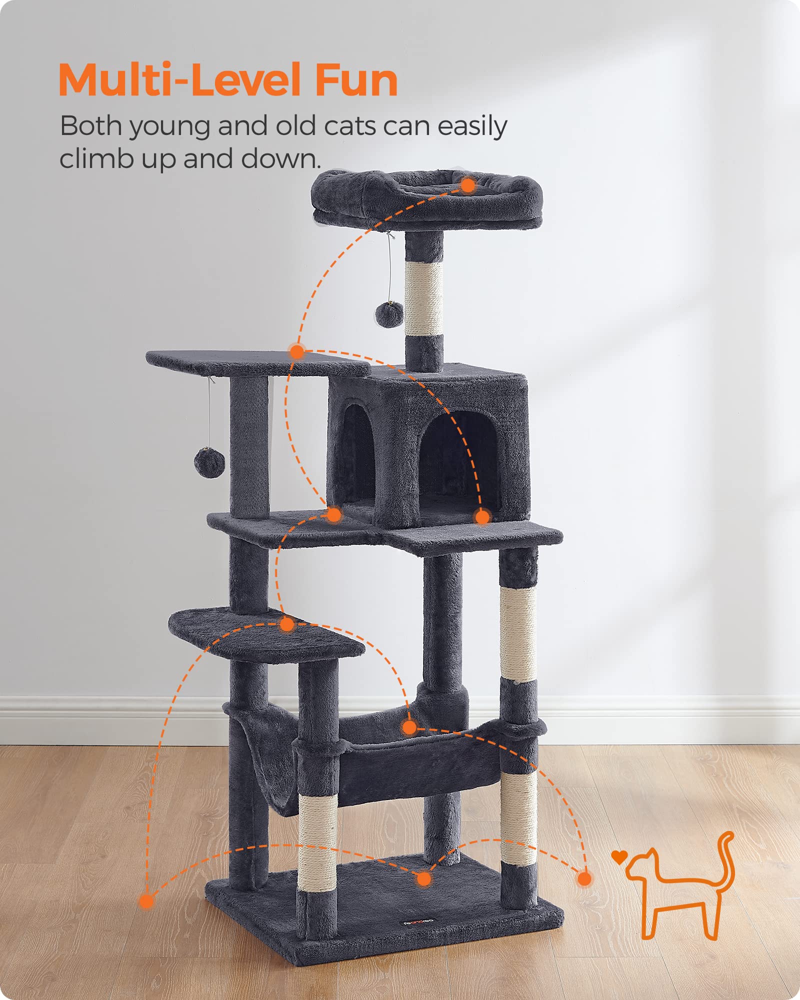 Cat Tree 2 Perches 2 Caves Multi Market World Inc.