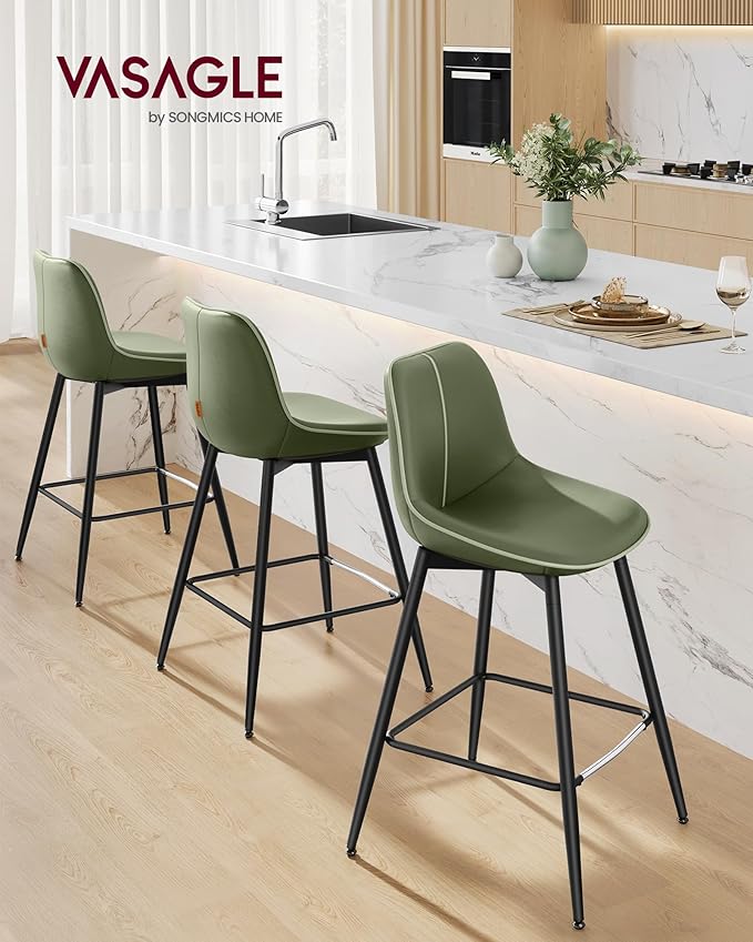 Set of 2 Counter Height Bar Stools with PU Multi Market World Inc.