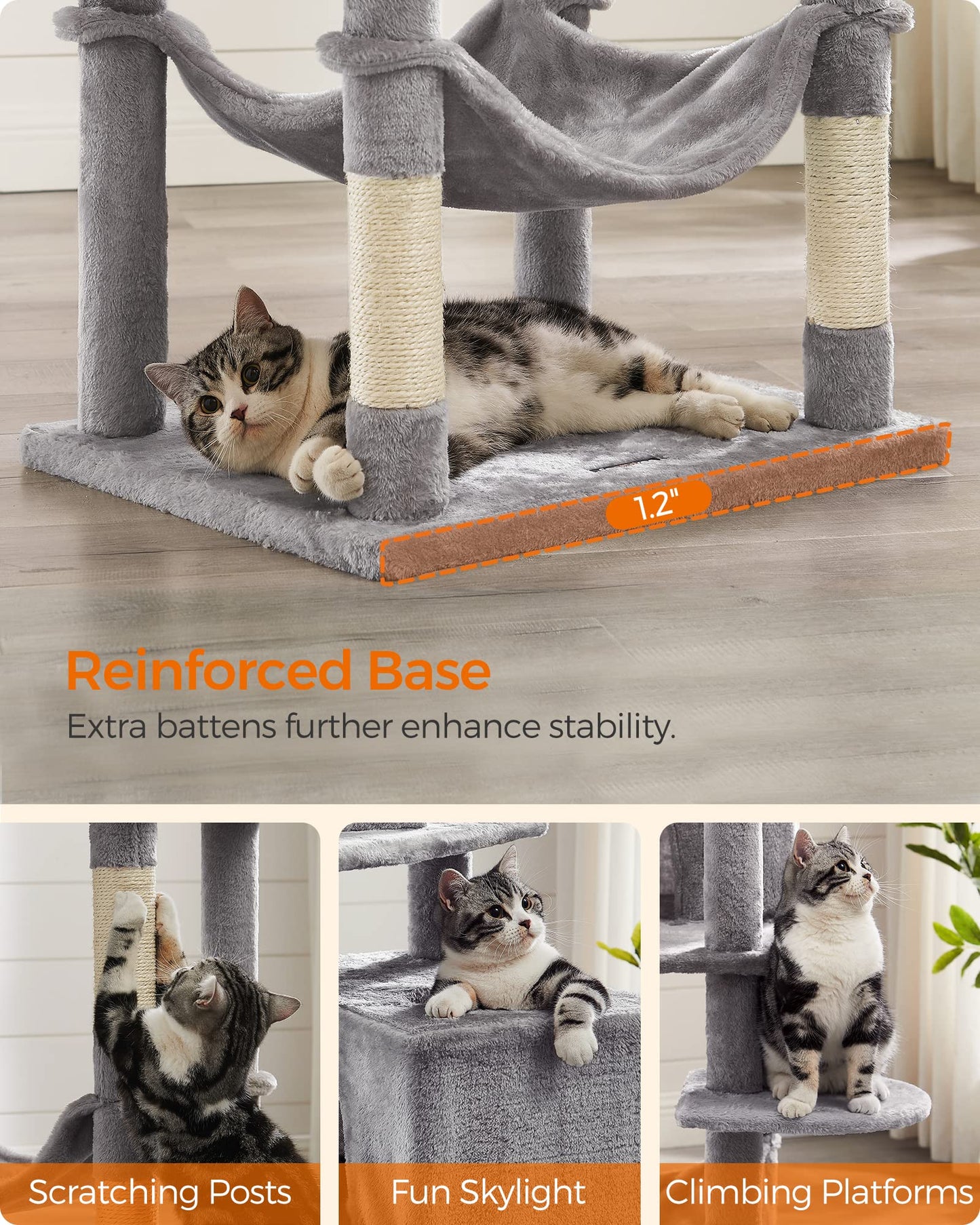 Cat Tree 2 Perches 2 Caves