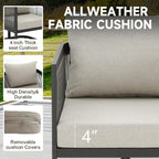 5-Piece Patio Furniture Set with 2-Seater Loveseat, 2 Accent Chairs, and Modular Marble-Style Tempered Glass Coffee Tables Multi Market World Inc.