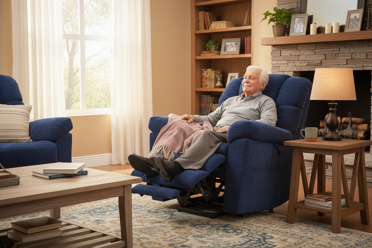 Power Lift Recliner Chair with Full-Body Massage, Lumbar Heat, USB & Type-C Charging Ports, and Side Pockets - Extra wide, for senior Multi Market World Inc.