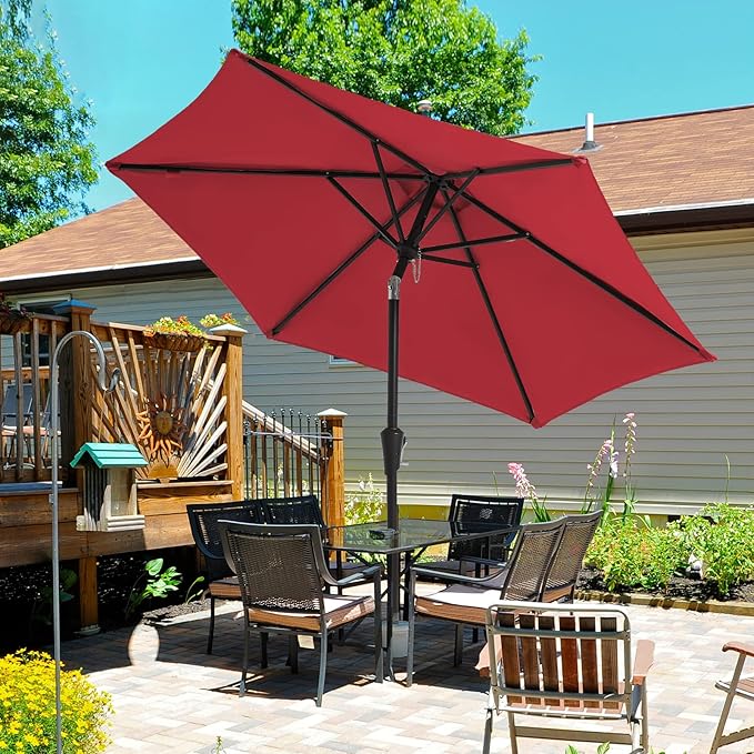 Outdoor Patio Umbrella, 9 FT, Dual-Vented Canopy with Crank and Tilt Function Pool, Deck, and Backyard